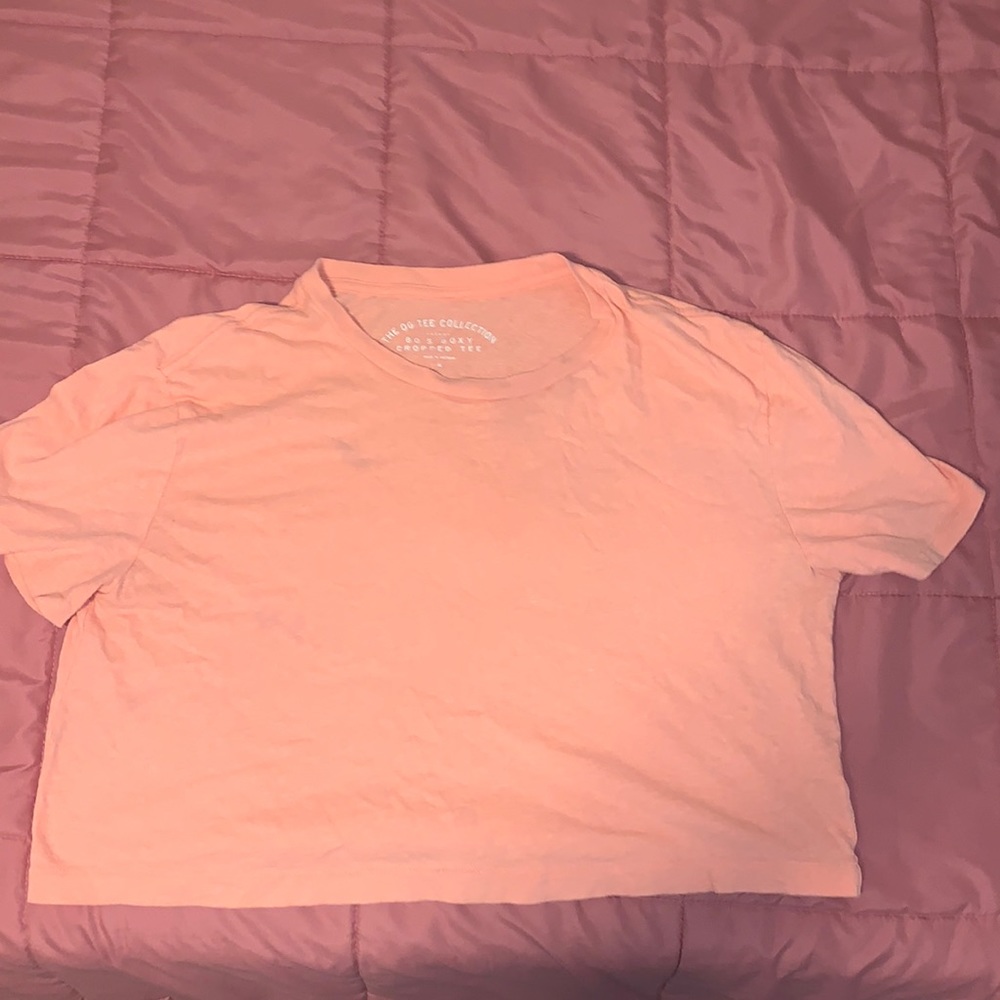 Coral Orange, crop tee from Aeropostale size M